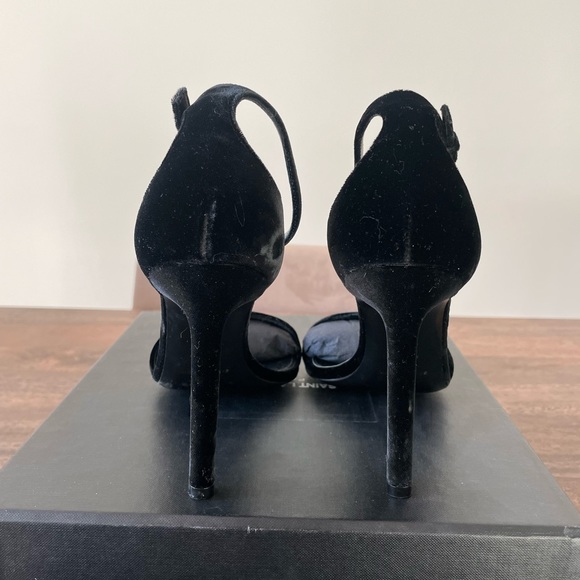 Saint Laurent Amber Velvet Sandals - Picture 4 of 10